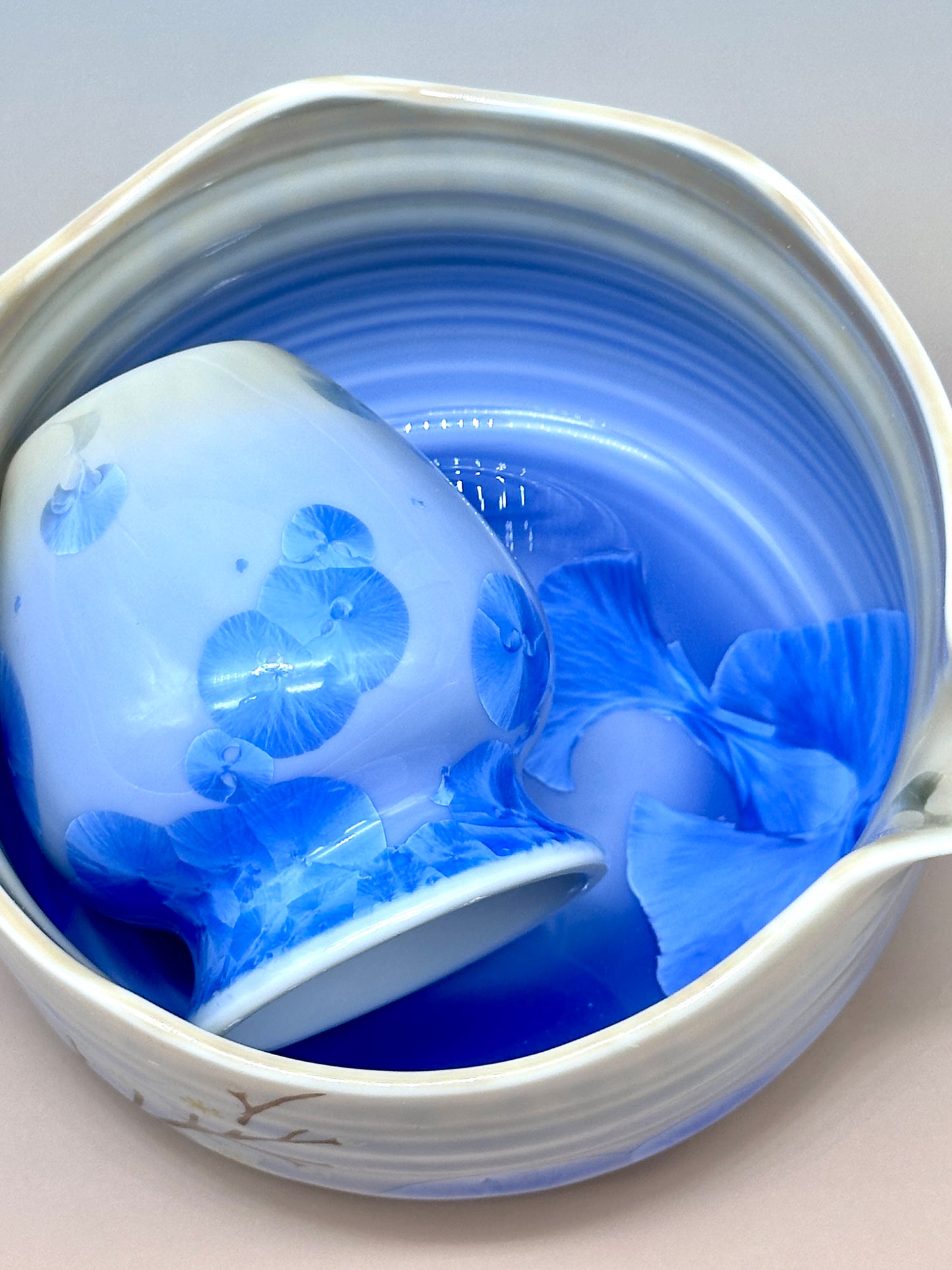 Blue Blooming Matcha Bowl Set