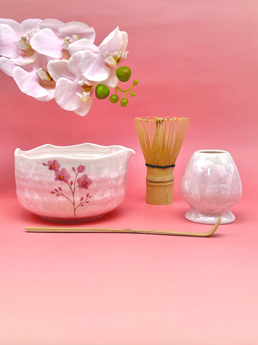 Pink Blooming Bowl Matcha Set