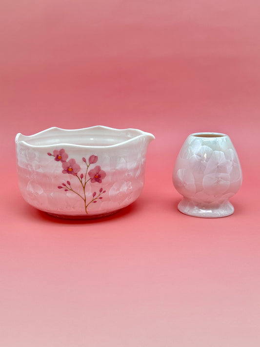 Pink Blooming Bowl Matcha Set